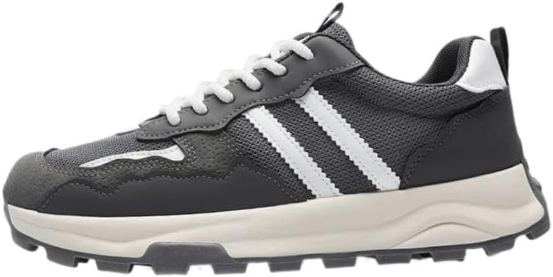 

Мужские стильные спортивные кроссовки в стиле ретро- дышащие, противоскользящие, на толстой подошве, повседневные. Прочная подошва из ПВХ и тканевая подкладка, низкий дизайн на шнуровке Clolinde, серый