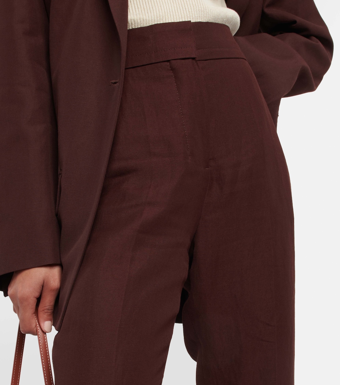 Зауженные брюки с высокой талией Le Pantalon Tibau Jacquemus, темно-коричневый — фото 4