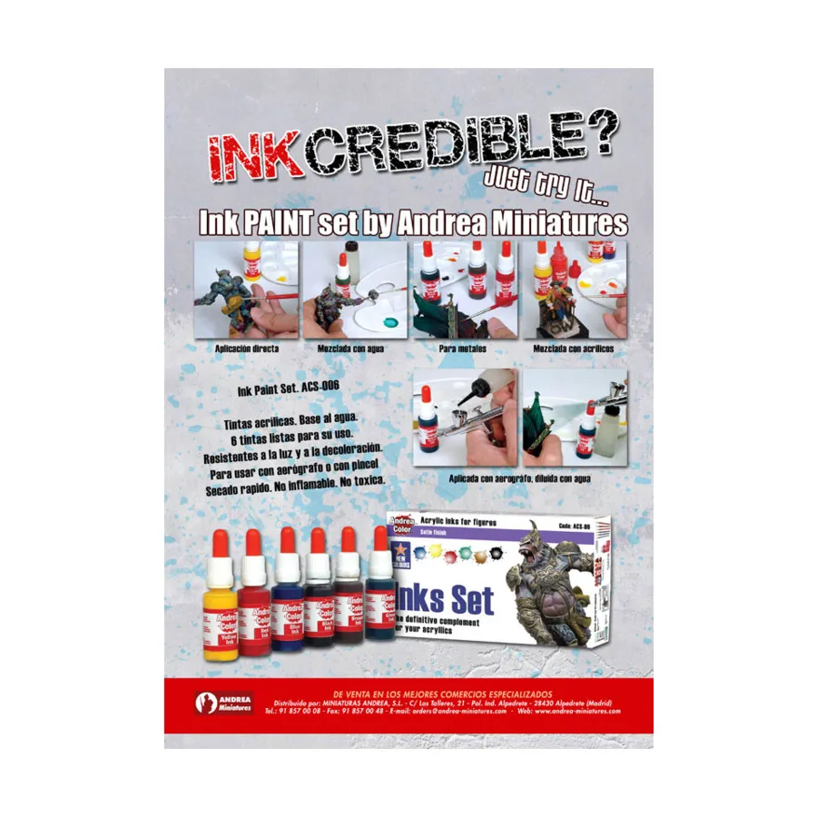 

Набор чернил, Andrea Color Paints - Paint Sets (Andrea Miniatures)