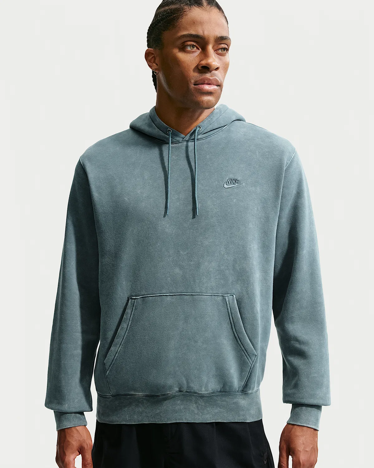 Мужская флисовая худи Nike Sportswear Club с эффектом состаривания, Mineral Slate/Mineral Slate