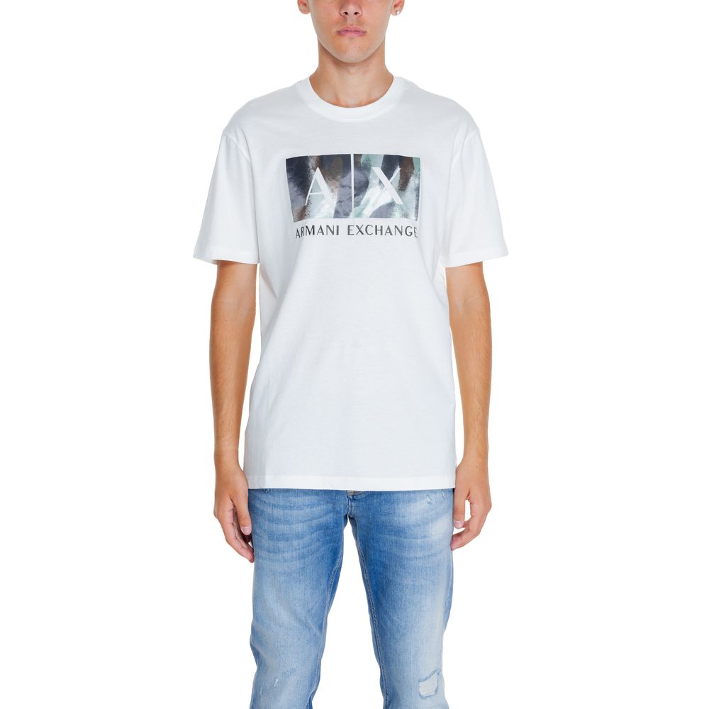 

Белая хлопковая футболка Armani Exchange