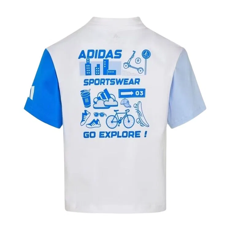 Детская футболка с круглым вырезом Adidas, White — фото 3