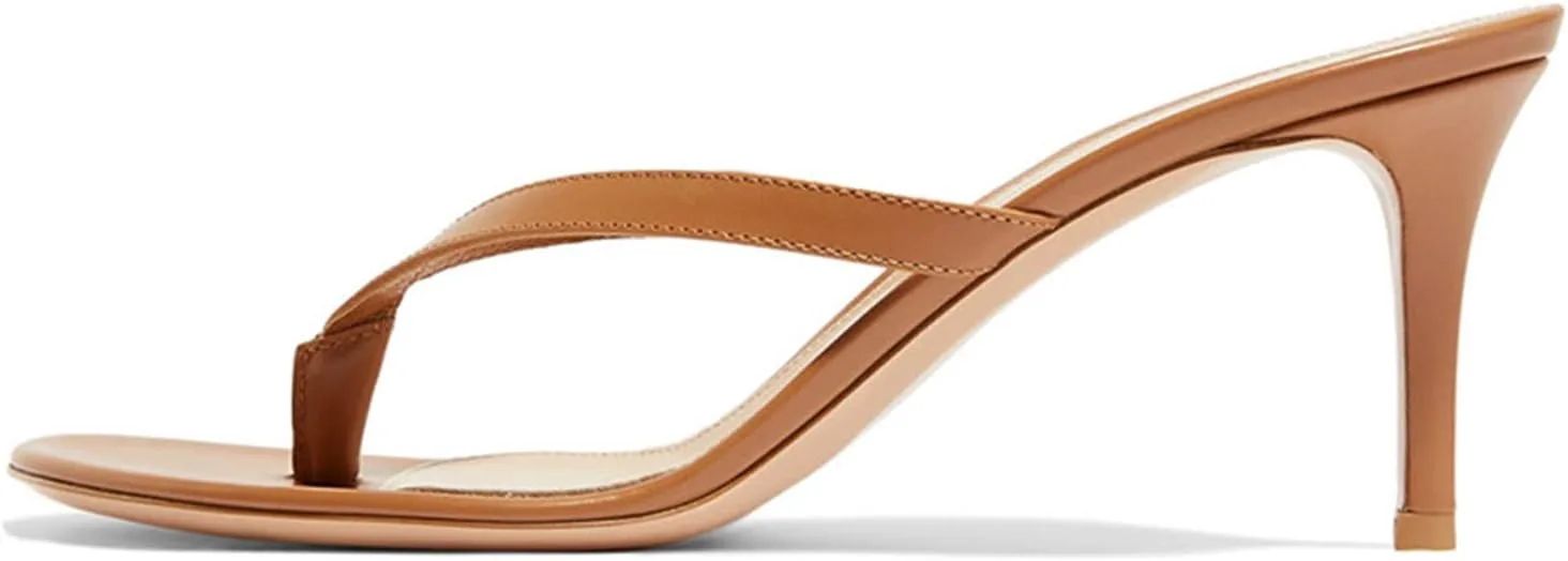 

Унисекс Мужские Женские Т-образные шлепанцы на каблуке, слайд, с маленьким каблуком, удобная обувь, сексуальные для вечеринки, стриптиз-клуба, танцев на пилоне, свадебная обувь WOkismD, коричневый