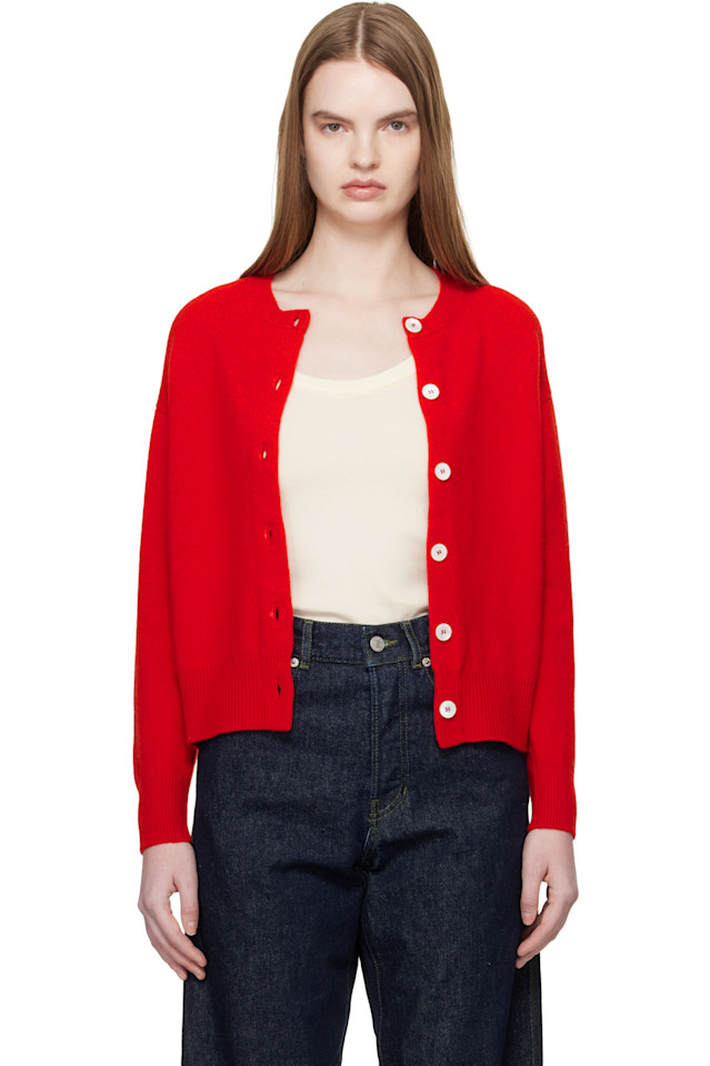 

&Daughter Красный кардиган с круглым вырезом ADA