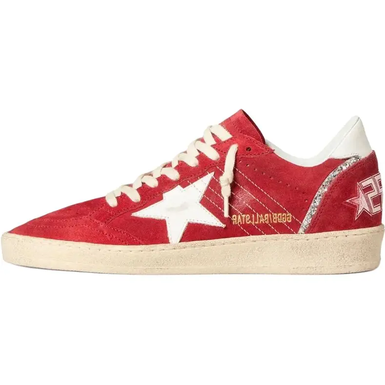 Golden Goose Кроссовки Ball Star Low Top для скейтбординга, женские, красные