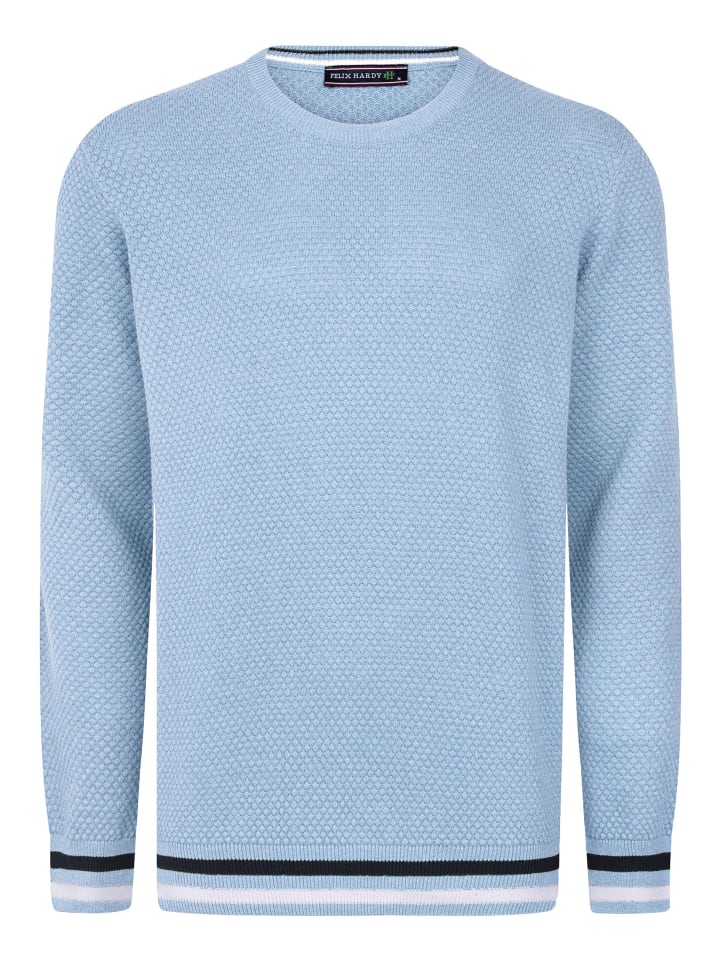 

Хлопковый свитер с круглым вырезом синего цвета Felix Hardy