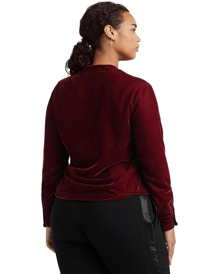 

Блуза LAUREN Ralph Lauren Plus-Size Pleated Velvet Surplice Blouse, цвет Deep Rhodonite Velvet