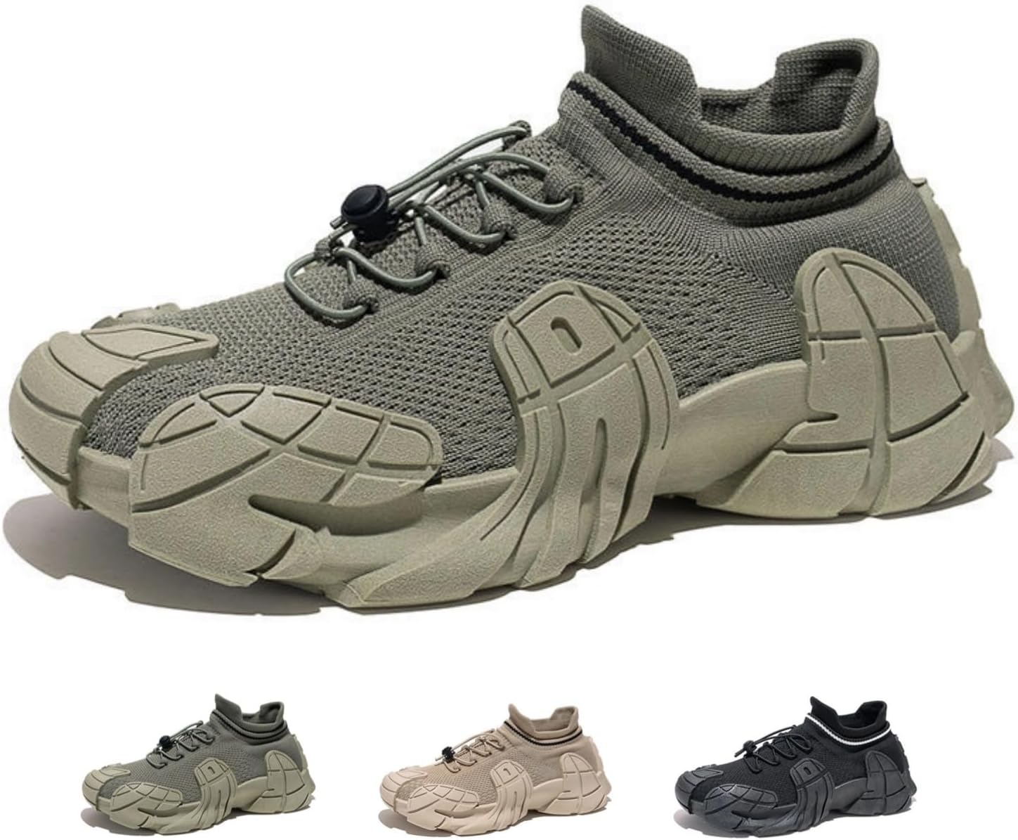 

Мужские модные кроссовки MACEFIL из сетки, дышащие, на массивной платформе, легкие, прочные, с нескользящей подошвой для активного отдыха и прогулок, зеленый