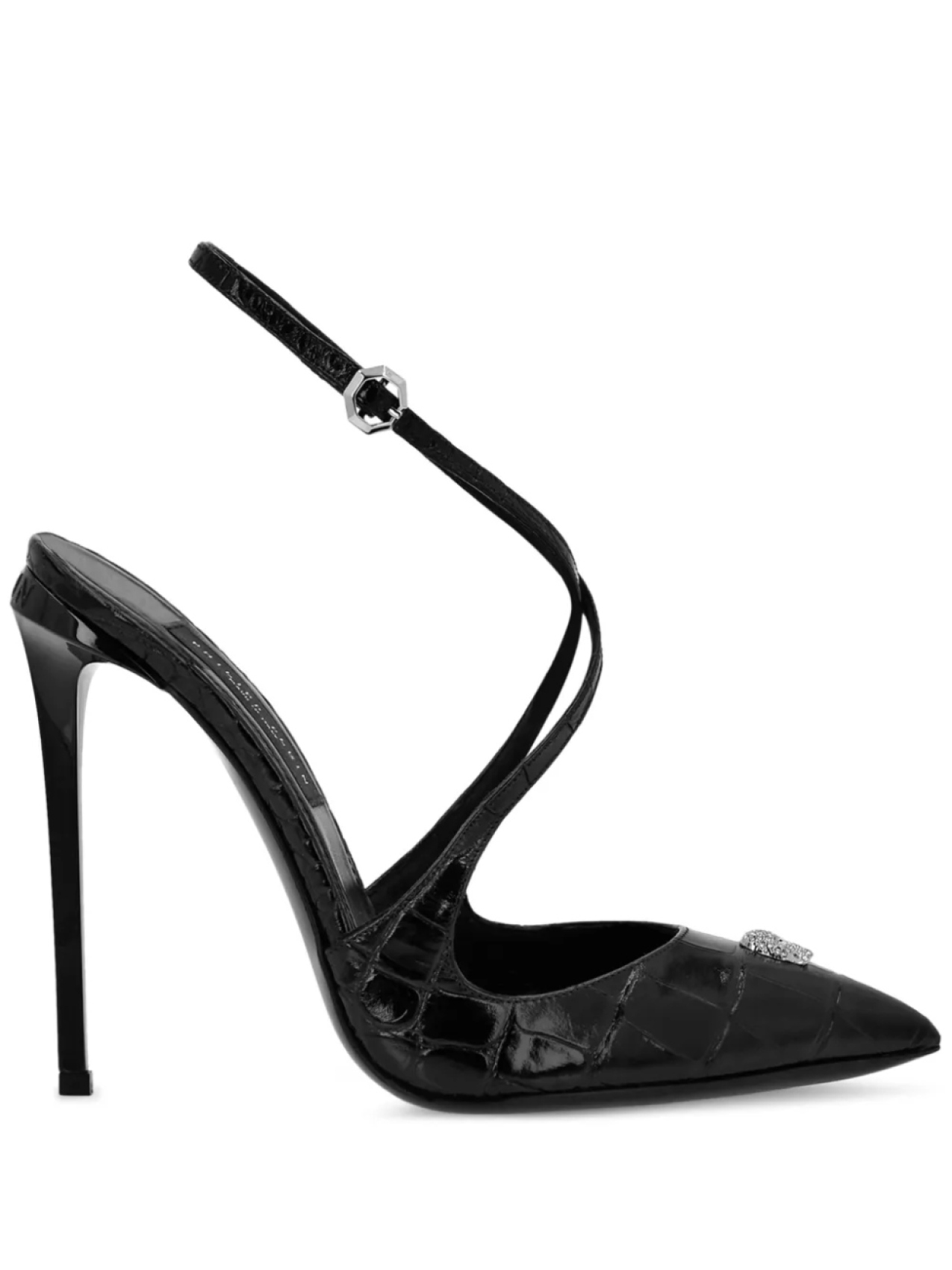 Philipp Plein туфли с принтом Crossing Crocco, черный
