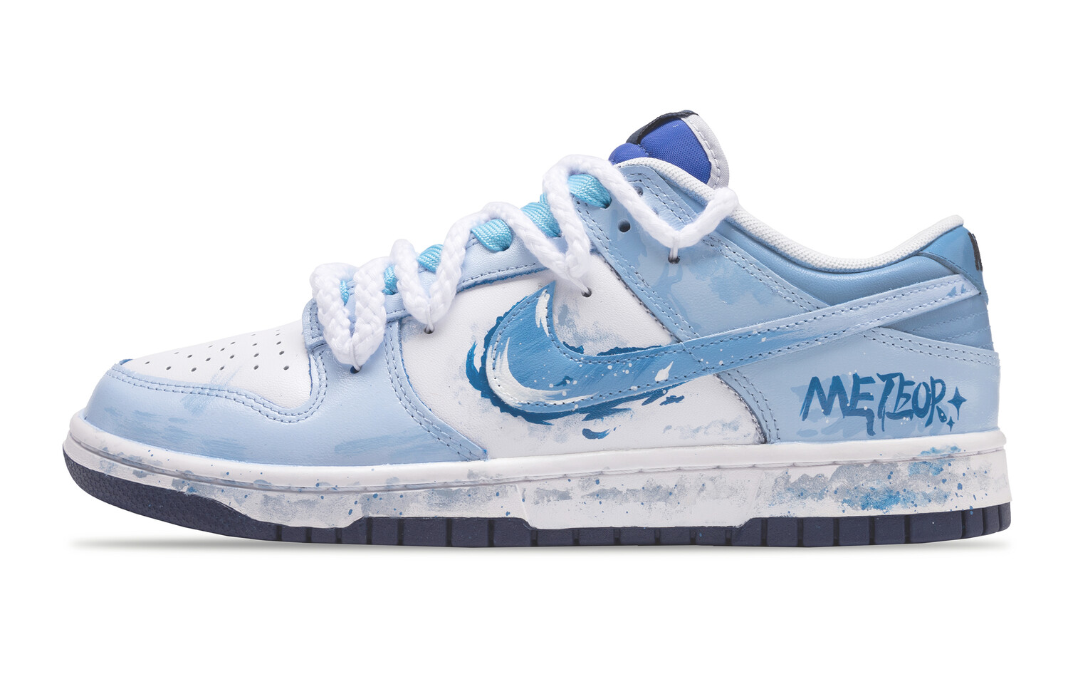 

Кроссовки для скейтбординга Dunk мужские низкие синий/белый Nike