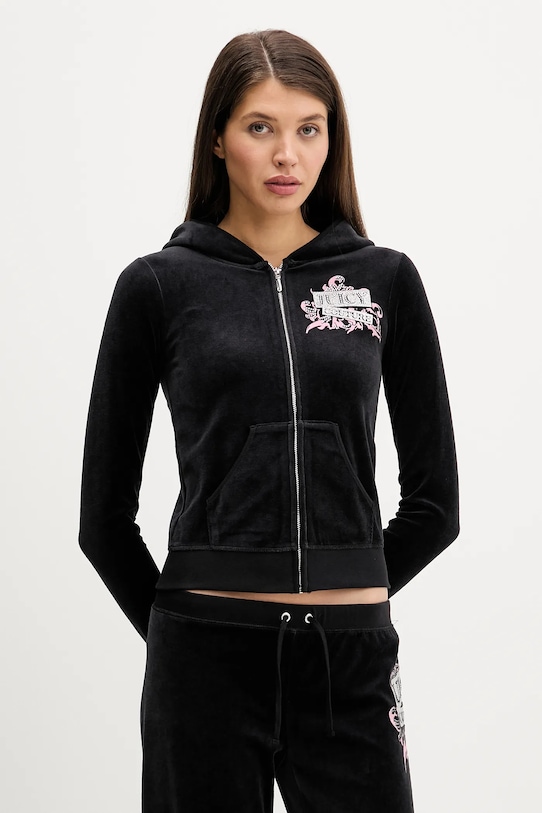 

Бархатная толстовка wrap you up Juicy Couture, черный
