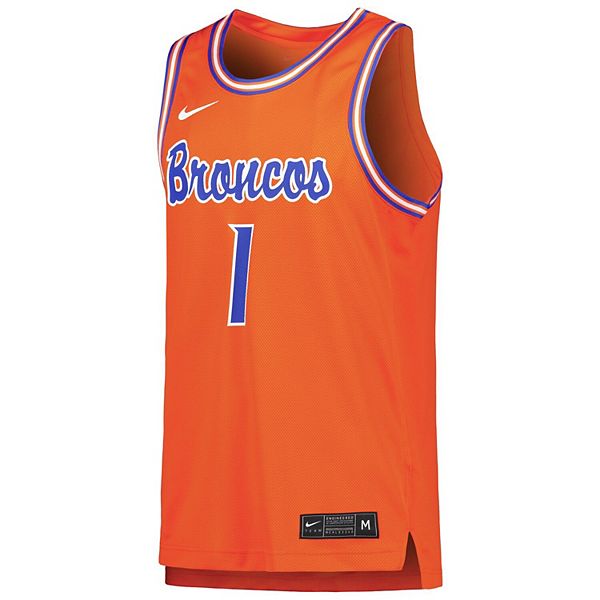 Мужская баскетбольная майка Boise State Broncos #1 orange Nike — фото 3