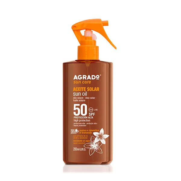 

Солнцезащитное масло SPF 50 Sun Oil Agrado, 200 ml