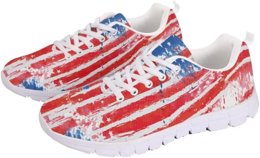 

Мужские кроссовки Jeiento для бега и ходьбы, противоскользящие теннисные кроссовки с дышащей сеткой, спортивная обувь для тренажерного зала, тренировок и повседневной носки, American Flag