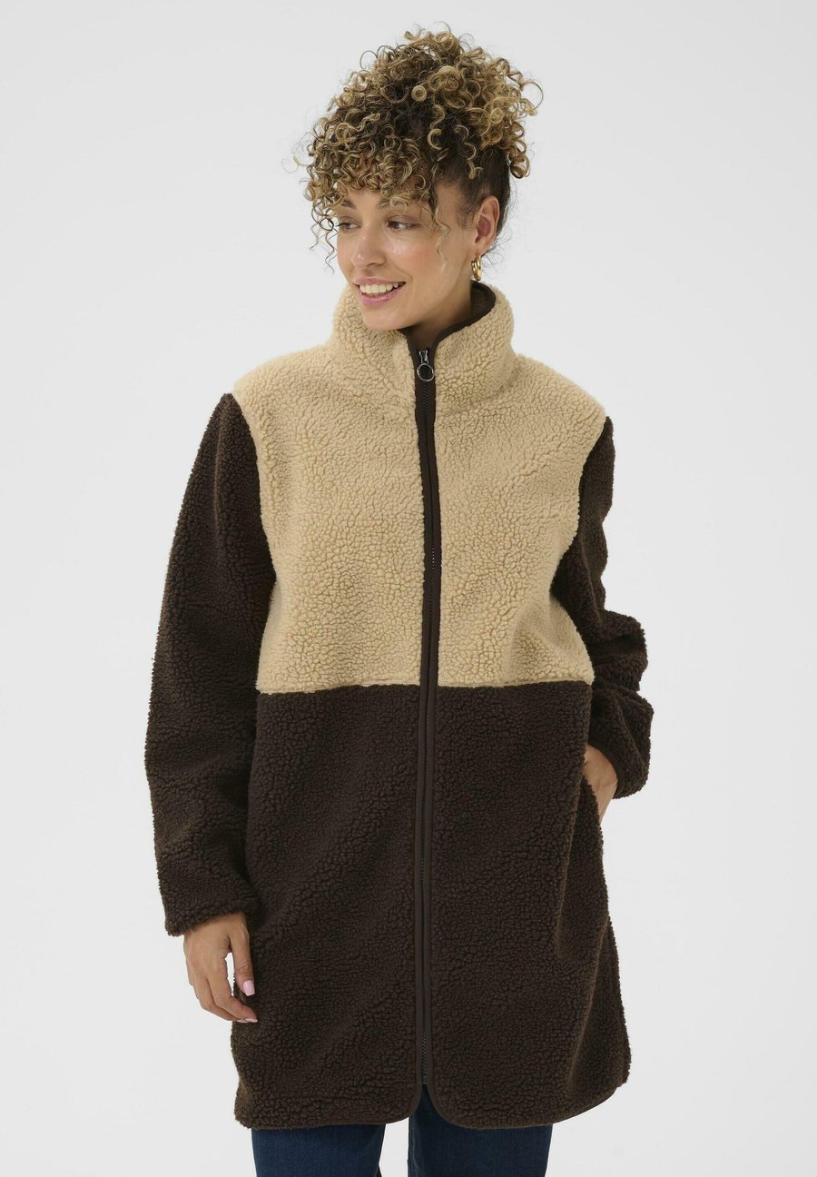 

Флисовая куртка Love Copenhagen LCVIGGA LONG JACKET, White Pepper/Brown/White