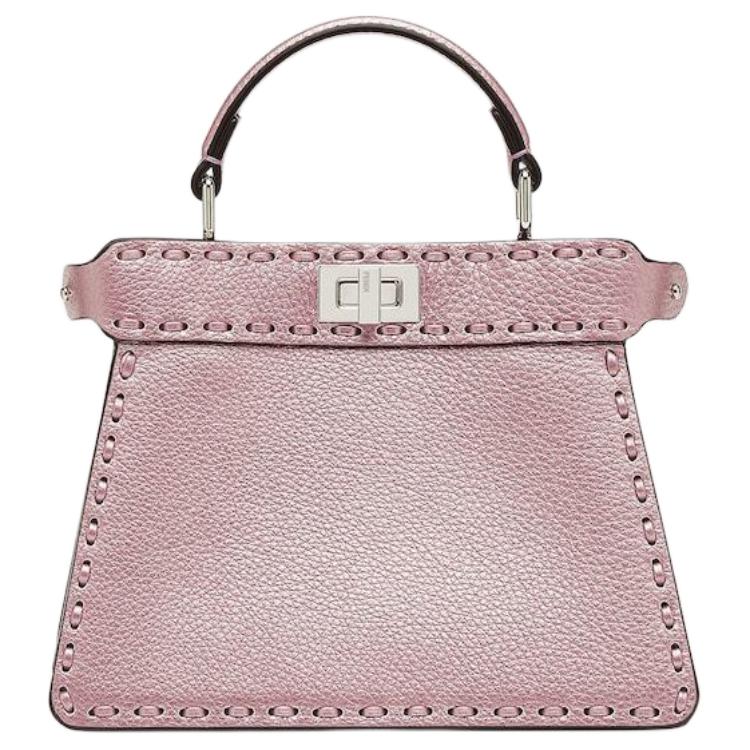 

Fendi Сумка через плечо Peekaboo ISeeU из телячьей кожи, маленькая женская, металлизированная, розовая