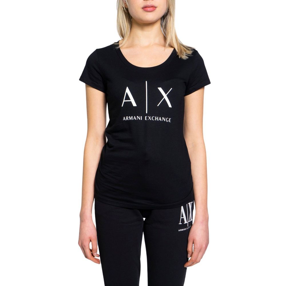 

Черные хлопковые топ и футболка Armani Exchange