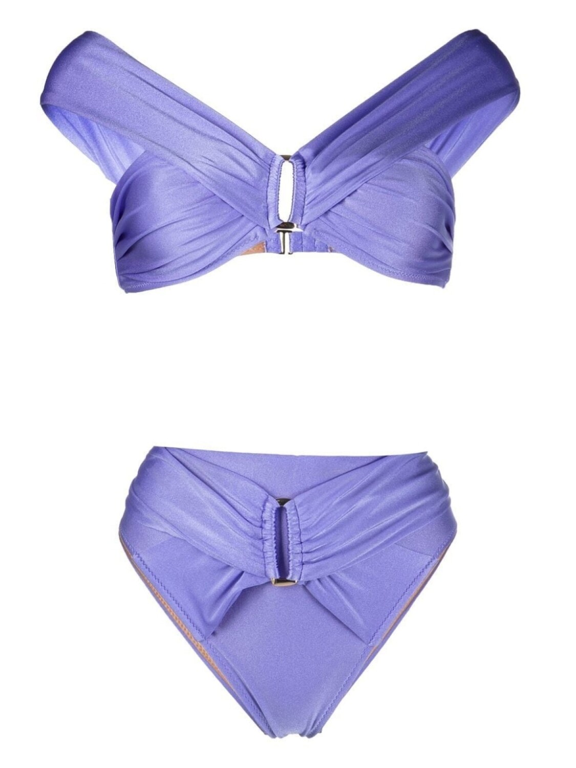 

Noire Swimwear бикини с завышенной талией и сборками, фиолетовый