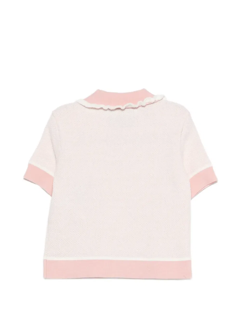 Поло с воротником-рюшами Emporio Armani Kids, розовый — фото 2