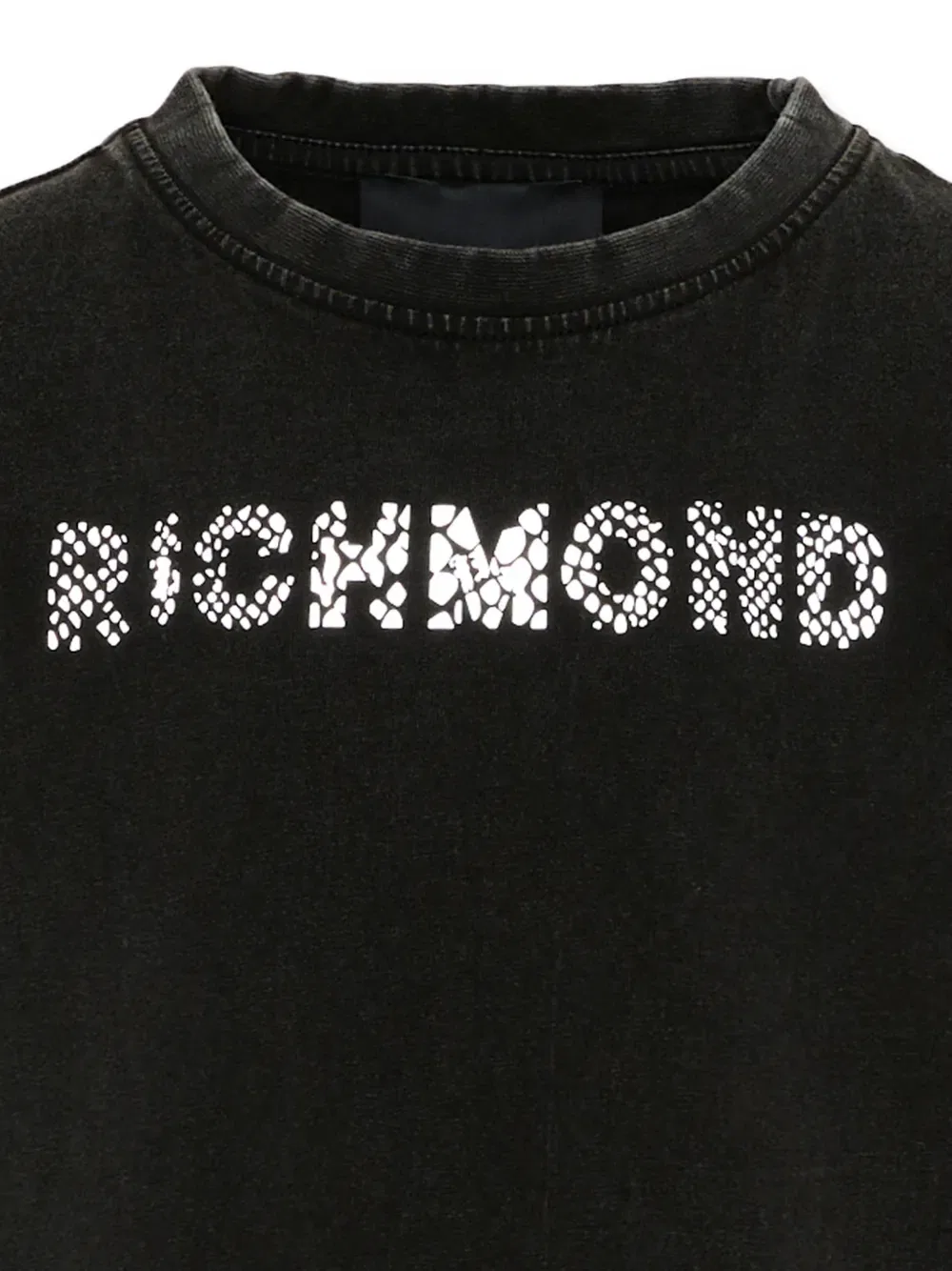 Футболка с принтом логотипа, прошедшая стирку John Richmond Junior, черный — фото 3