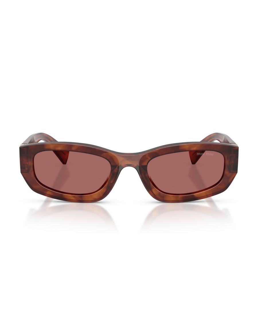 Женские солнцезащитные очки с геометрическим рисунком, MU B04S MIU MIU, Striped Tobacco — фото 3