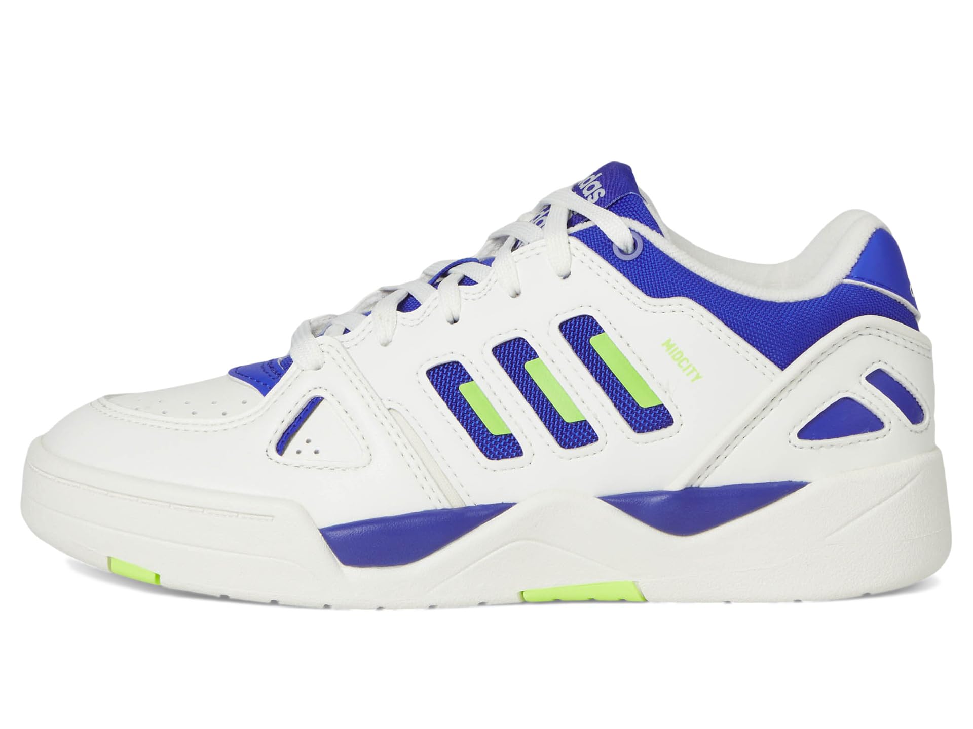 Кроссовки adidas Kids Midcity Low Top Basketball Shoes, цвет White/Lucid Blue/Lucid Lemon — фото 4