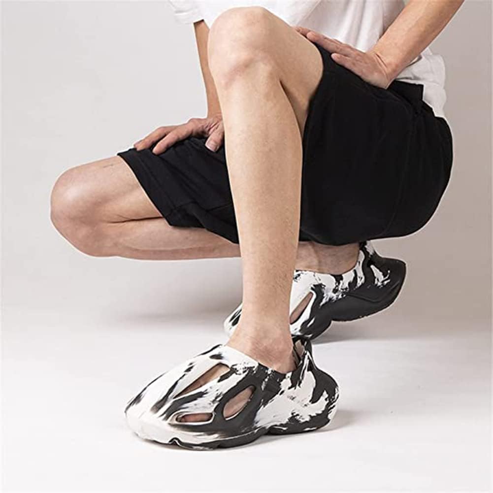Кроссовки vioxthak Foam Runner, слайдеры Cloud, шлепанцы-подушки, спортивная обувь, нескользящая, легкая, для ходьбы, модная, для улицы и дома, летние пляжные сандалии для женщин и мужчин, белый/черный — фото 3