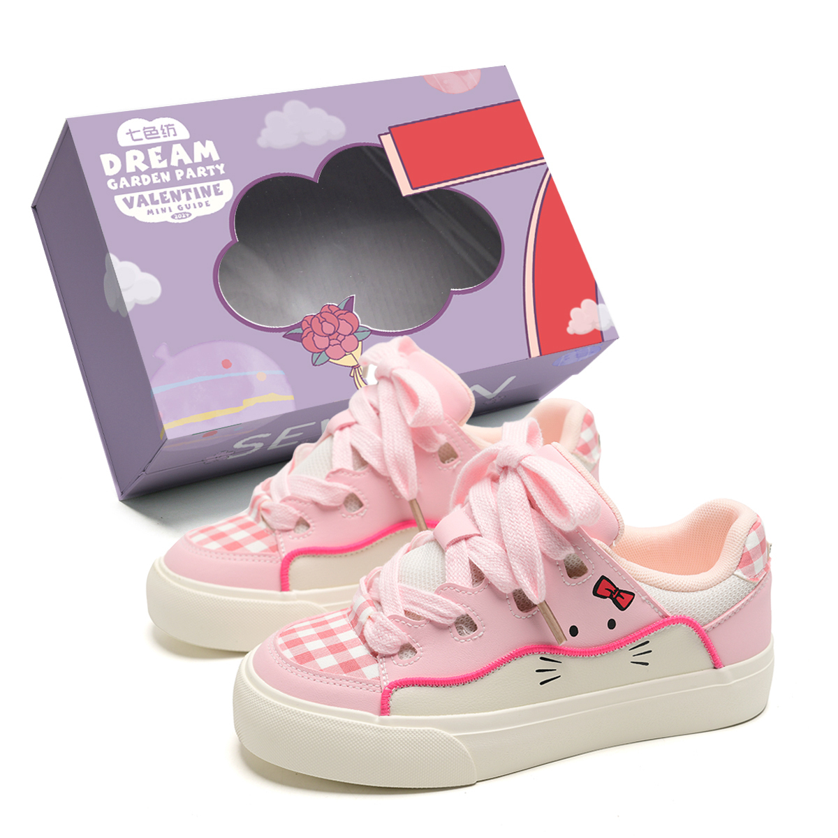 

7 SEVFUN Легкие низкие скейтерские кроссовки для увеличения роста унисекс Pink Kitten, цвет Pink Kitten