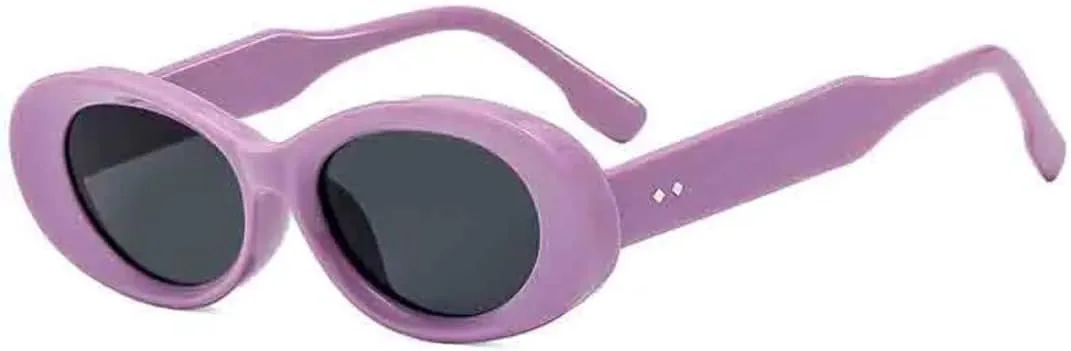 

Солнцезащитные очки с защитой UV400 | Овальная маленькая оправа | для женщин и мужчин | для занятий спортом на открытом воздухе и вождения DSVIGF, Purple Gray