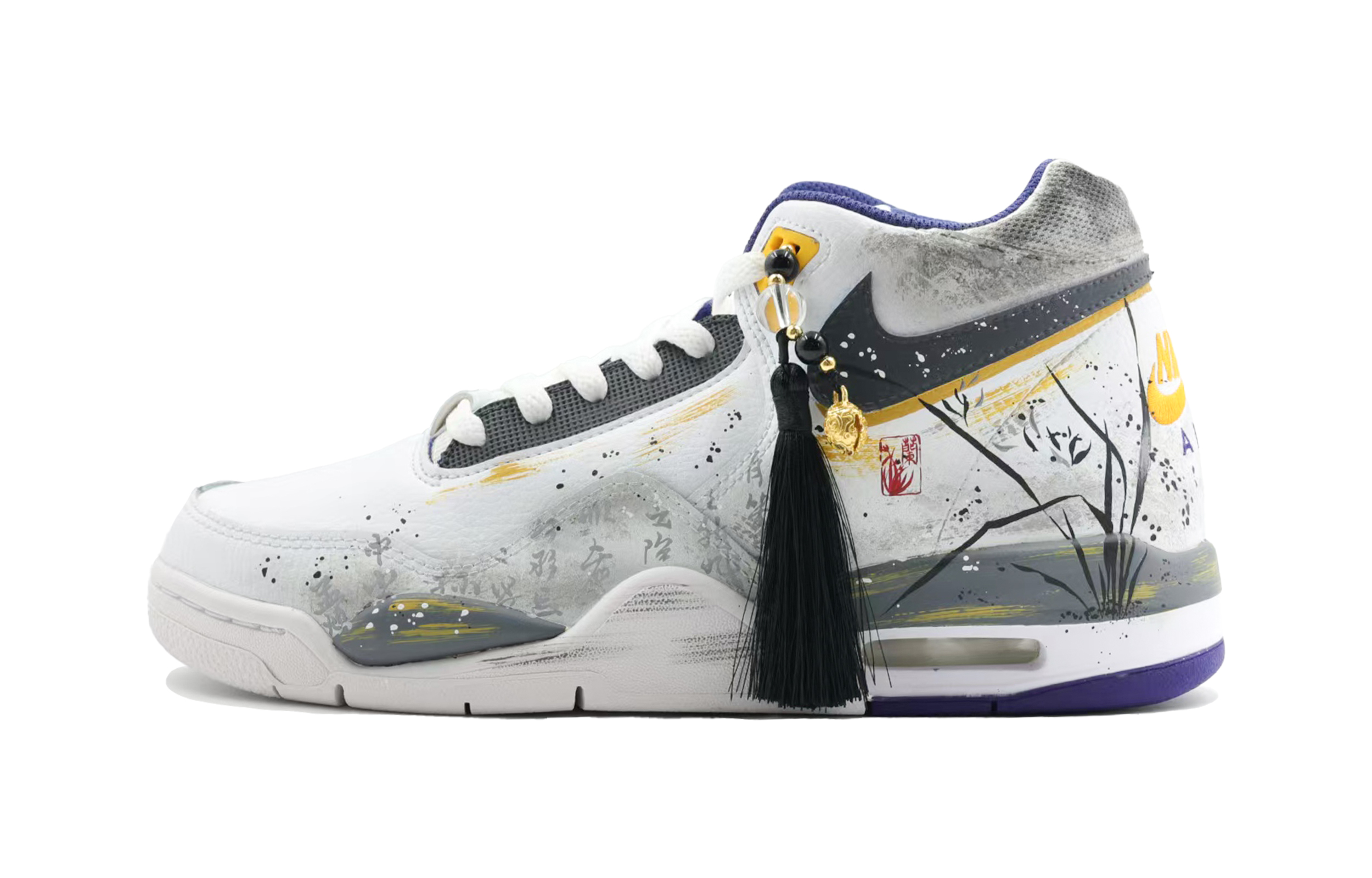 

Баскетбольные кроссовки Flight Legacy Vintage, мужские, средней высоты, черно-серые Nike, Black Gray White