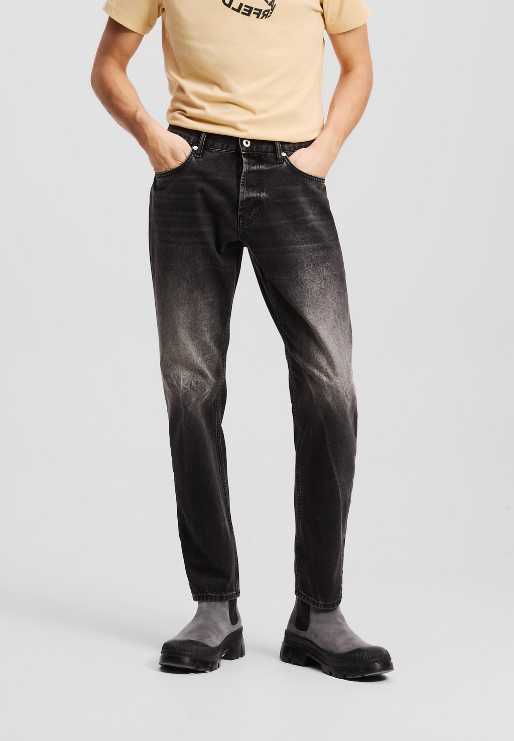 

Джинсы свободного кроя KARL LAGERFELD JEANS, черный