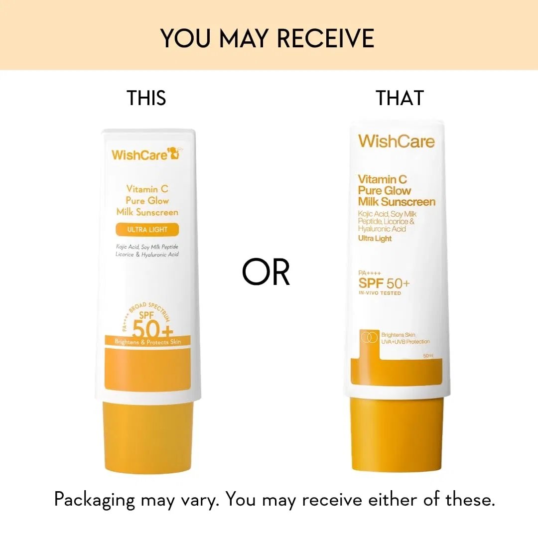 Солнцезащитный крем WishCare Vitamin C Pure Glow Milk SPF 50 PA++++, 50 г Wishcare — фото 2