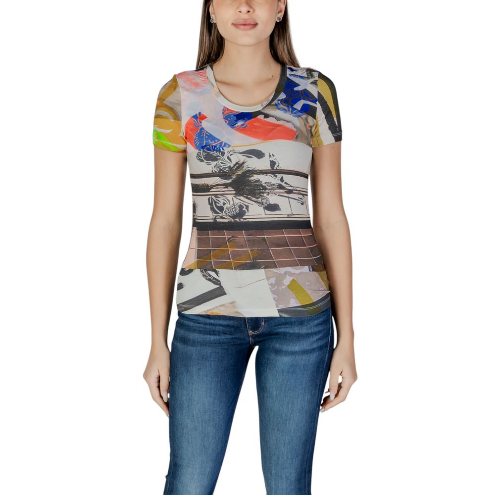 

Бежевые вискозные топ и футболка Desigual