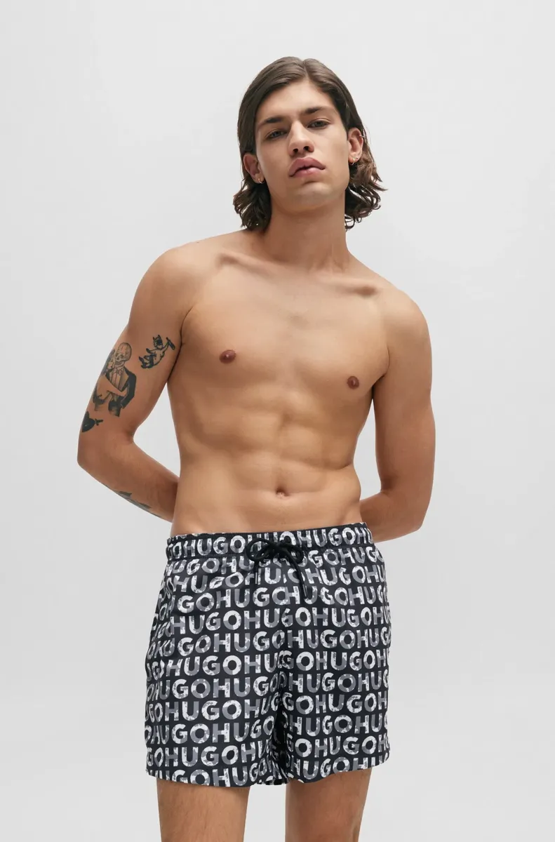

HUGO Underwear шорты для плавания "TORTUGA", с принтом, черный