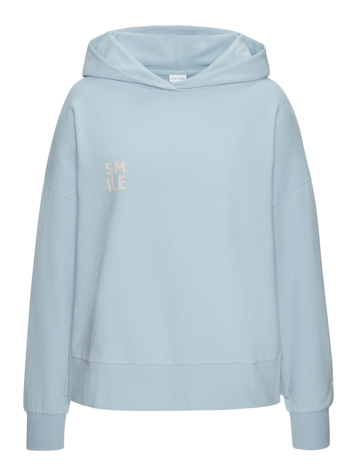

Толстовка с капюшоном светло-голубого цвета с кремовым принтом LASCANA, Синий, Толстовка с капюшоном светло-голубого цвета с кремовым принтом LASCANA