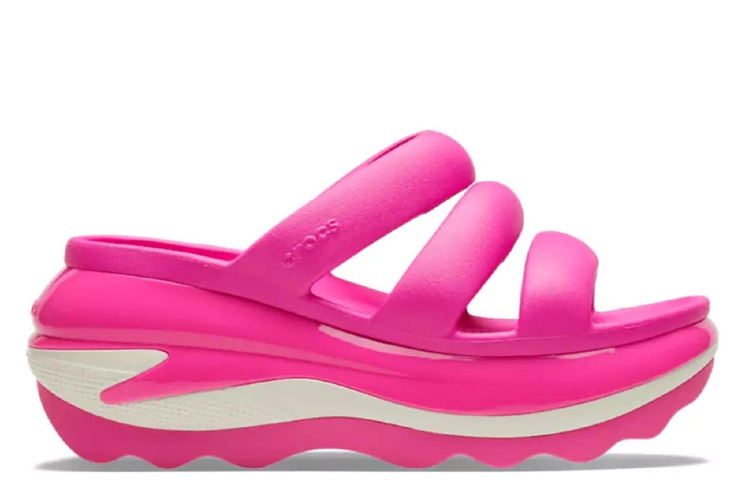 

Сандалии Mega Crush на танкетке с тройным ремешком U-образной формы Crocs, розовый