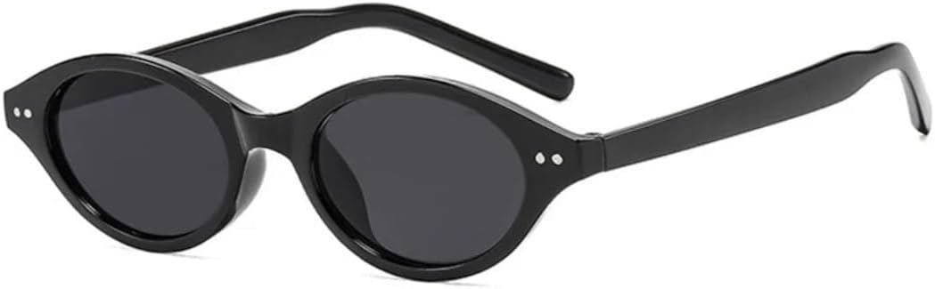 

Солнцезащитные очки с защитой UV400 | Маленькие овальные заклепки, цветные линзы | Для женщин и мужчин, для занятий спортом на открытом воздухе и вождения LXLHWN, Black Black