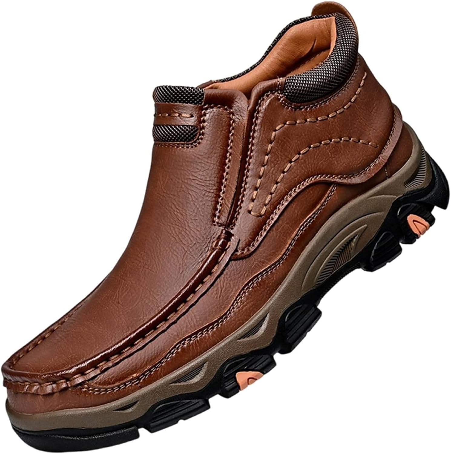 

Мужские слипоны SywzXxfybz, повседневная кожаная обувь, наружная кожаная обувь для прогулок и походов, удобная для работы, офиса, повседневного и уличного ношения, высокие Sywzx&Xfybz, коричневый