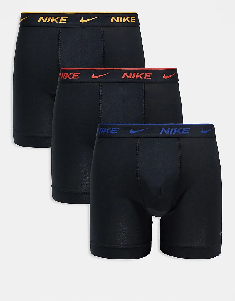 

Комплект из 3 пар трусов-боксеров Nike Everyday Cotton Stretch черного цвета с контрастными логотипами