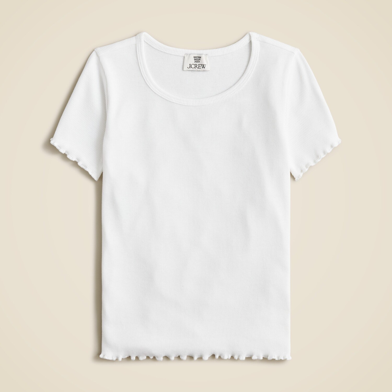 

Футболка X crewcuts для девочек из шелка с салатовым подолом Maryam Nassir Zadeh, белый