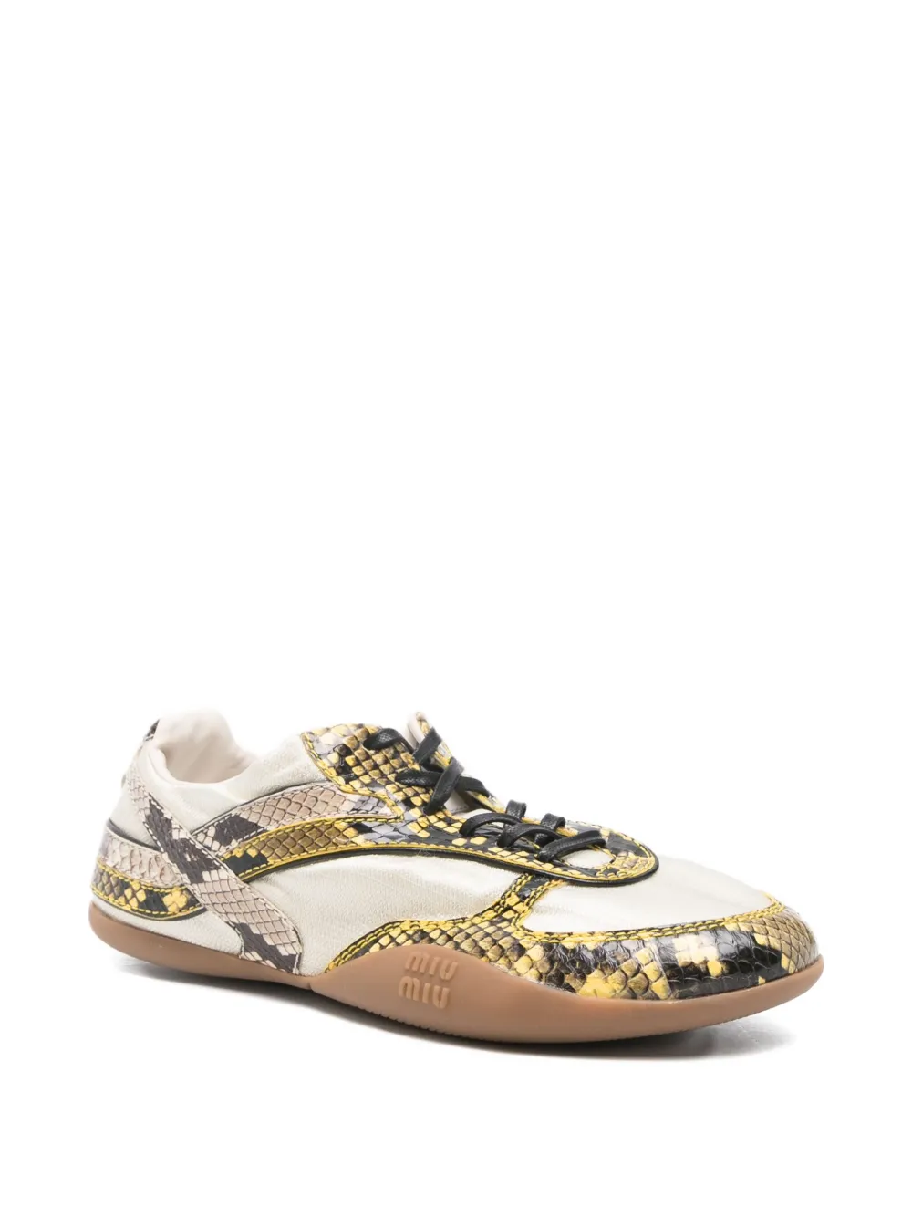 Кроссовки на шнуровке Miu Miu, белый — фото 2