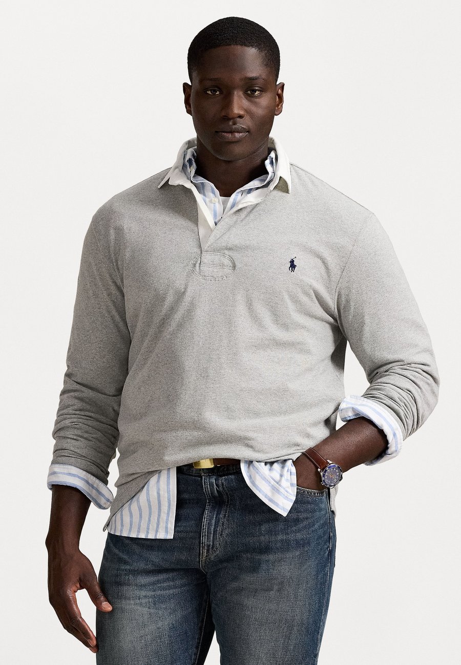 

Поло Polo Ralph Lauren Big & Tall THE ICONIC RUGBY SHIRT, Andover Heather/Green, Зеленый, Поло Polo Ralph Lauren Big & Tall THE ICONIC RUGBY SHIRT, Andover Heather/Green