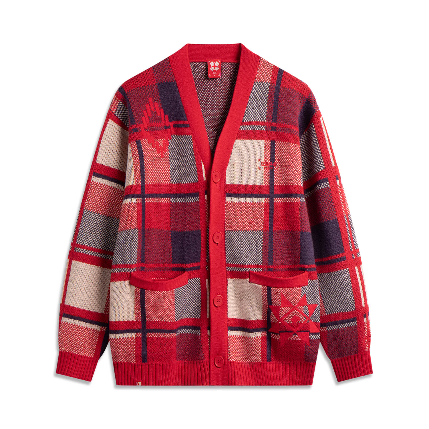 

LINING Риджин доуджин коллекция джемпер мужской красный клетка