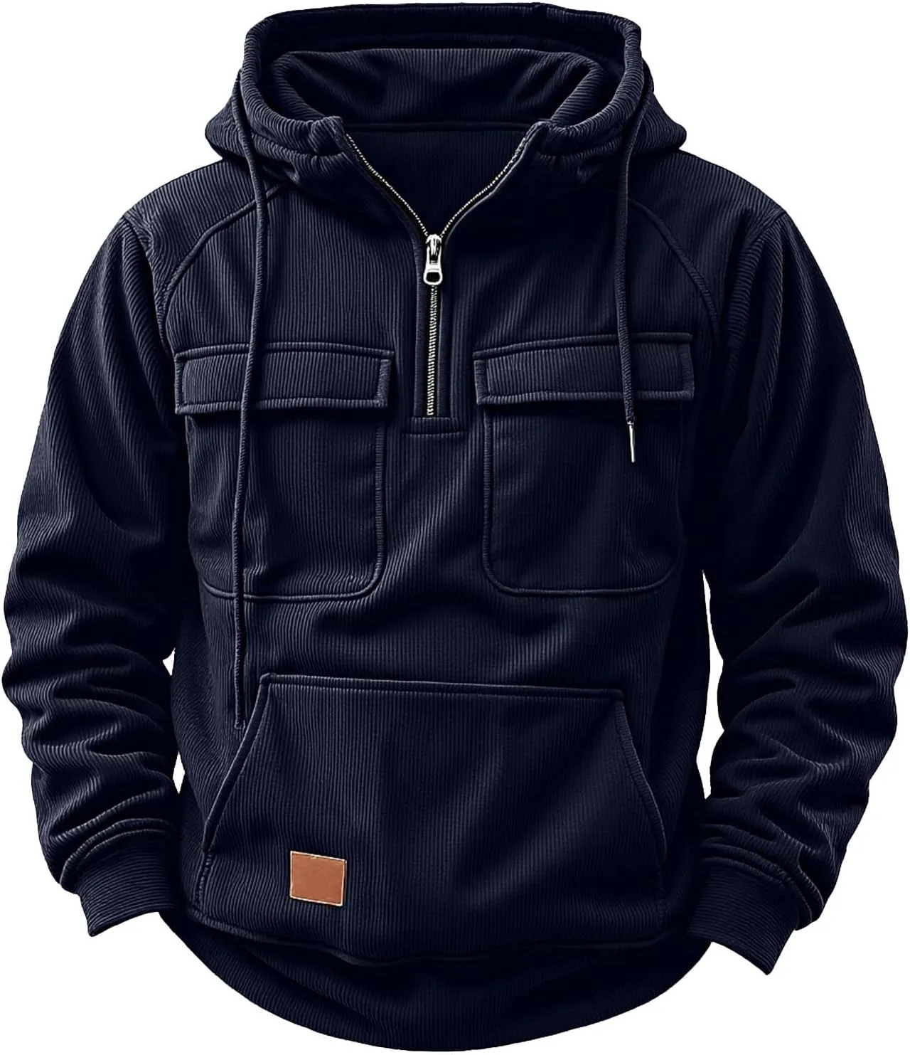 

Мужская толстовка с капюшоном и молнией на четверть, камуфляж CAOQAO