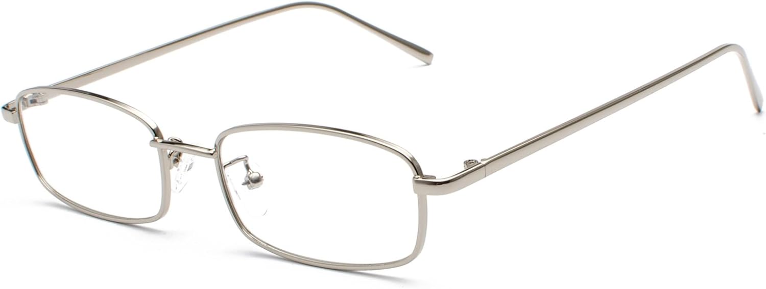 

Солнцезащитные очки в стиле ретро, ​​прямоугольные, винтажные, в тонкой металлической оправе, прямоугольные, для женщин и мужчин, узкие, квадратные RUNHUIS, Silver/Transparent