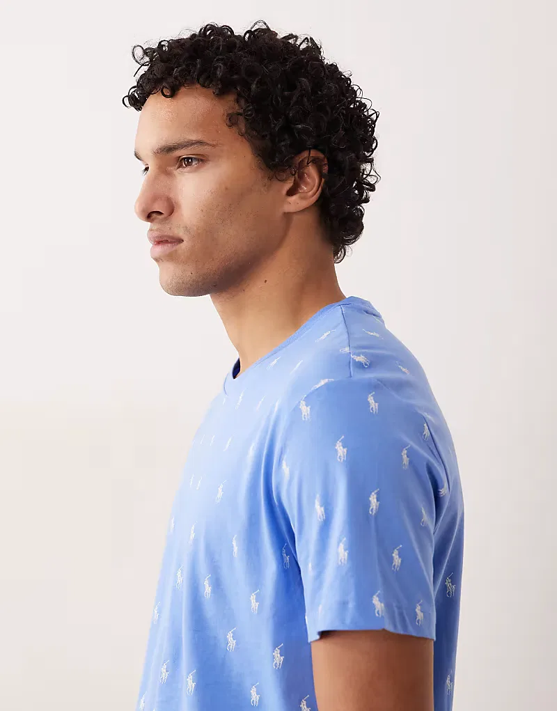 Футболка Polo Ralph Lauren с логотипом бренда, синий — фото 3