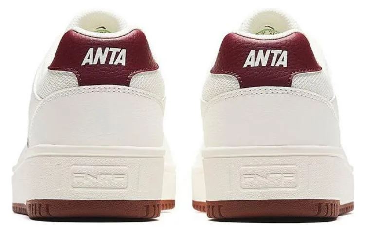 ANTA Кроссовки для скейтбординга мужские low top, устойчивые к истиранию, красные и белые — фото 4