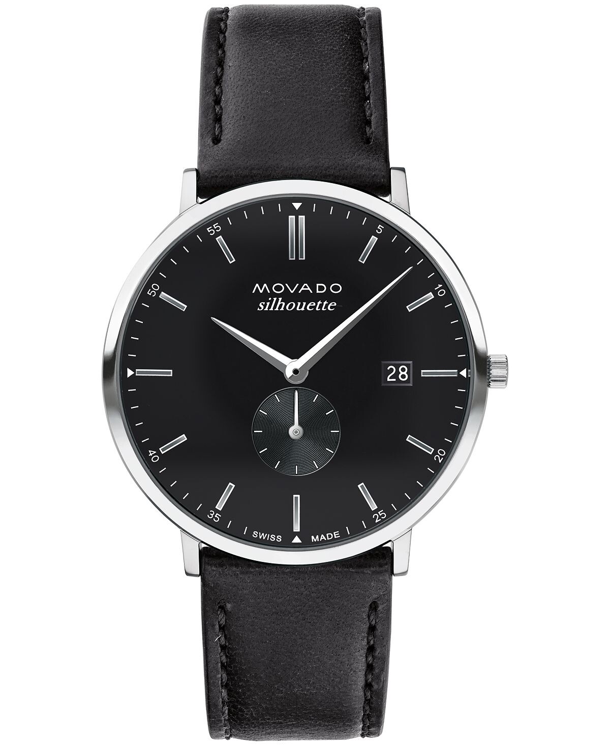 

Мужские часы Heritage с черным ремешком из натуральной кожи, 40 мм Movado