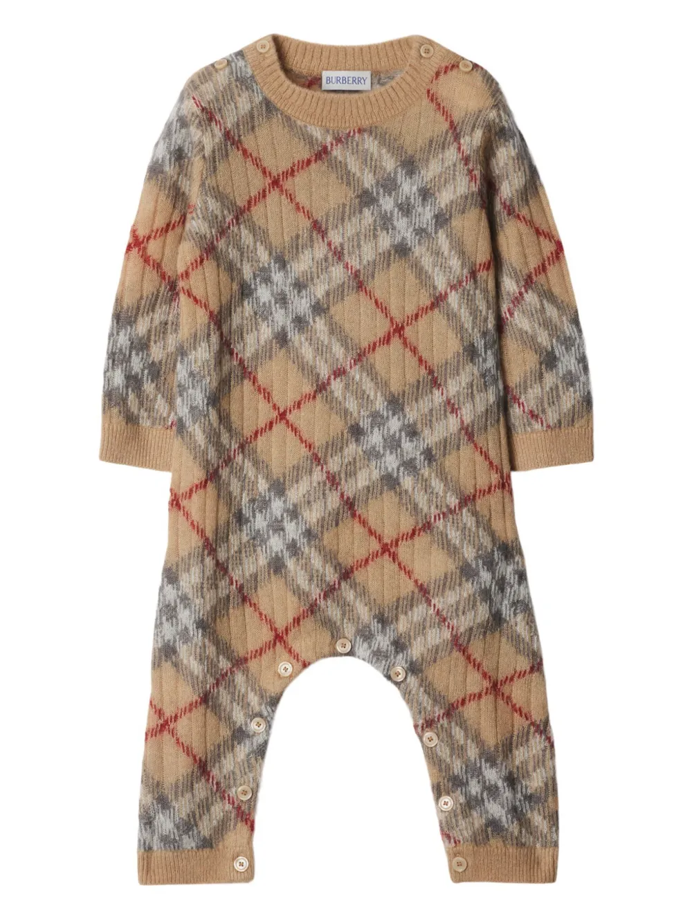 

Ромпер в клетку BURBERRY KIDS, коричневый