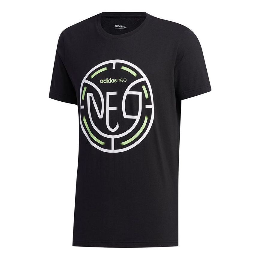 

Футболка adidas neo M Faves Tee Logo Printing Sports Short Sleeve Black, черный